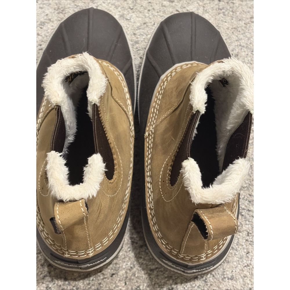 Eddie Bauer Hunt Pac Tan Brown Leather Waterproof Shearling Lined Duck Boot 8.5M - Picture 7 of 8